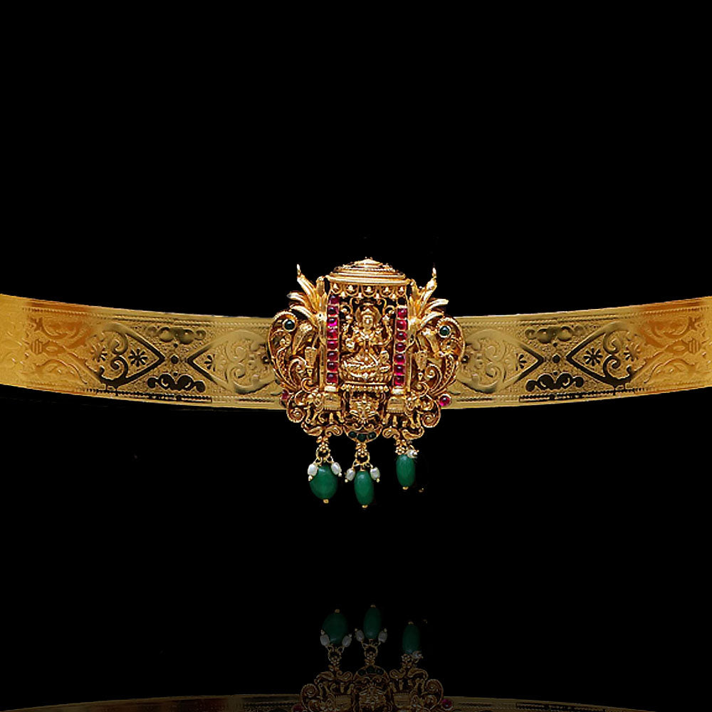 Temple Vaddanam Design with 18K Polish