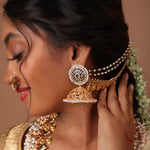 Traditional Premium Matt Gold Plated Peacock Big Jhumka Earrings