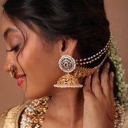 Traditional Premium Matt Gold Plated Peacock Big Jhumka Earrings
