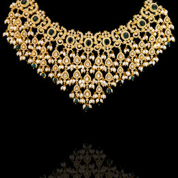 Unique Rice Pearl Choker Necklace Design for South Indian Brides