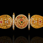 Regal Round Motif CZ Vaddanam with Ruby & Emerald Accents