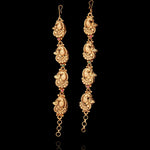 Gold Polish Temple Look Matilu Ear Chain Design with Peacock Motifs