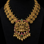 Dusted with Gold - CZ Temple Necklace Set
