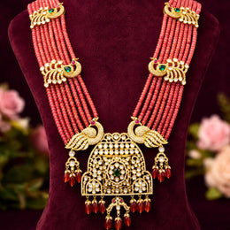 Rich Motifs - Layered Ruby Beads Necklace
