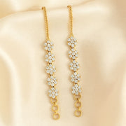 Diamond Look Side Ear Chain Mattal Design for Earrings
