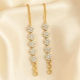 Diamond Look Side Ear Chain Mattal Design for Earrings
