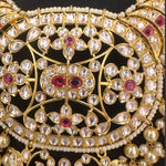Grand South Indian Pearl Tussi Bridal Necklace in 92.5 Silver Gold Polish