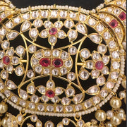 Grand South Indian Pearl Tussi Bridal Necklace in 92.5 Silver Gold Polish