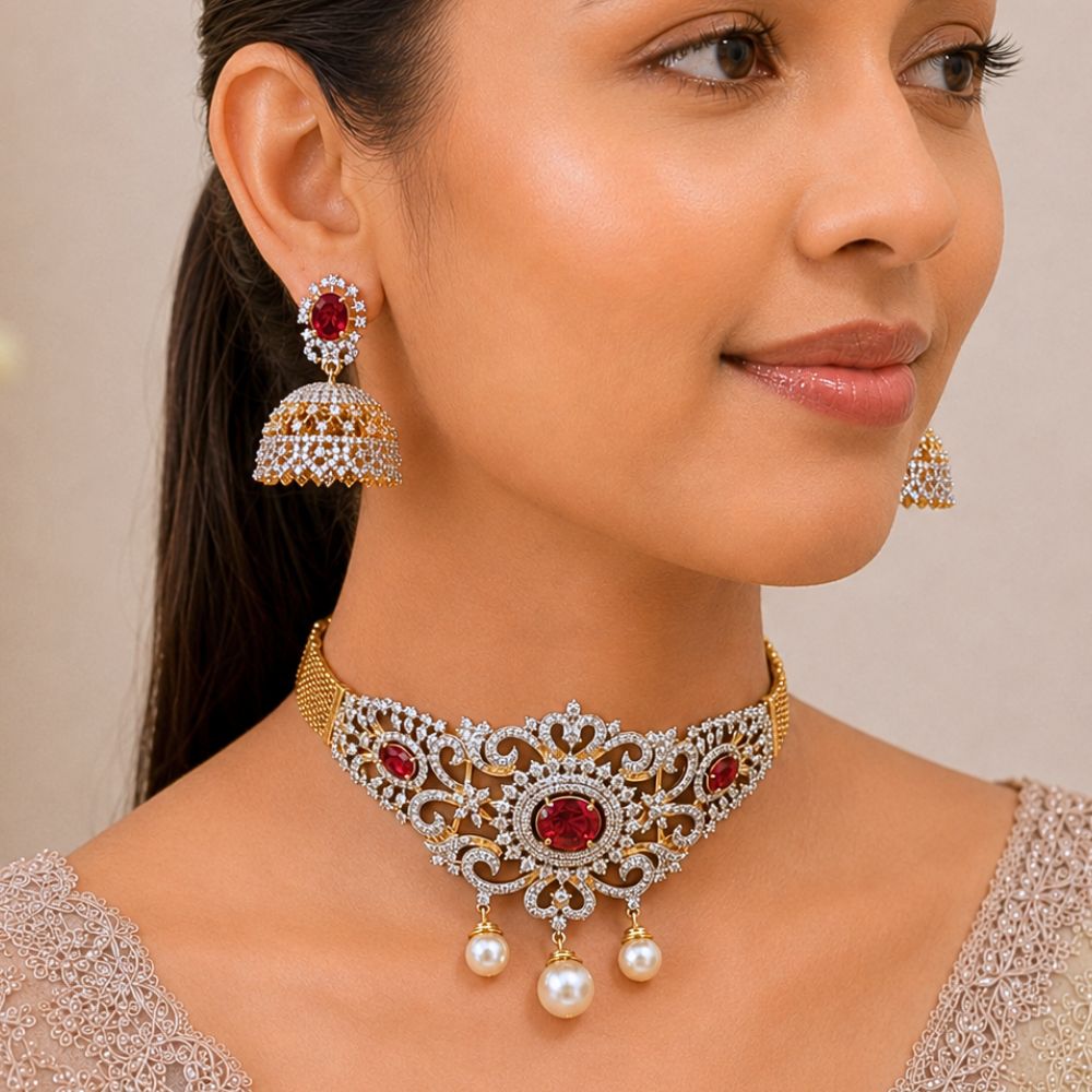 Truly Exquisite  Chokers + Jhumka Earrings SET