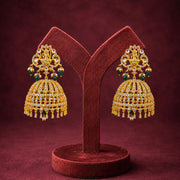 18K Gold Plated Nakshi Temple Jhumka Earrings Design
