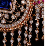 South Indian Bridal Tussi Necklace with Diamond Look Finish
