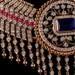 South Indian Bridal Tussi Necklace with Diamond Look Finish