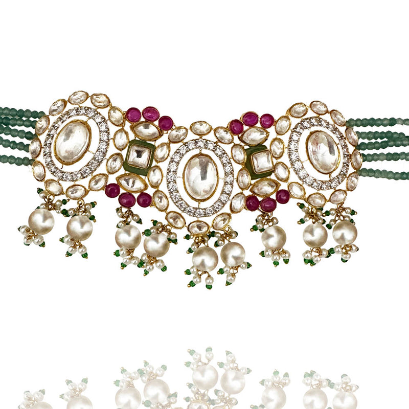 Choker Necklace Design with Polki