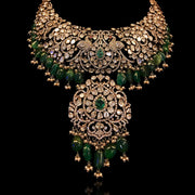 Victorian Look Traditional Heavy Choker Necklace with CZ Polki