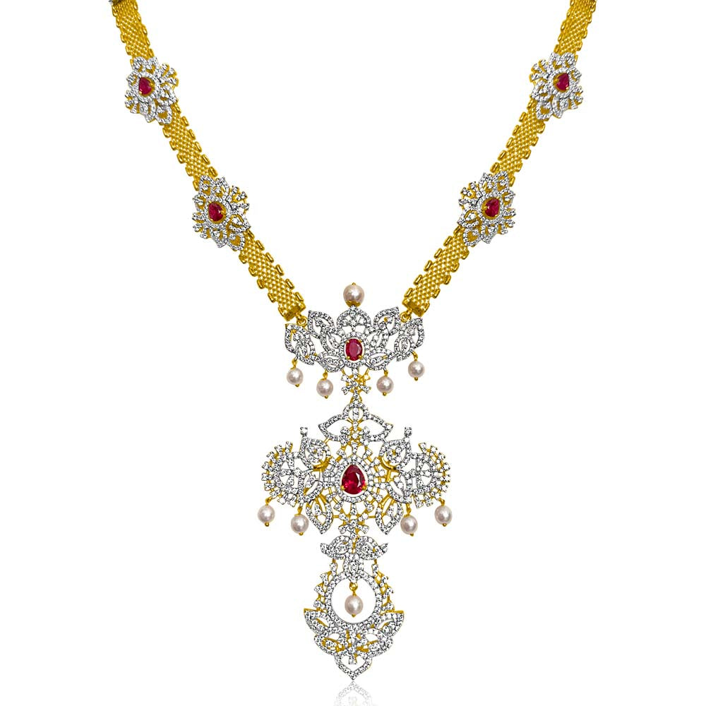 Diamond Look Long Haram Necklace