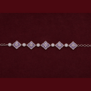 Ready to Ship - Lavender Floral Diamond Bracelet in 925 Silver