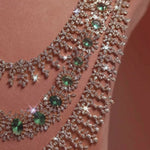 Long Haram Necklace with Diamond CZ & Gold Polish