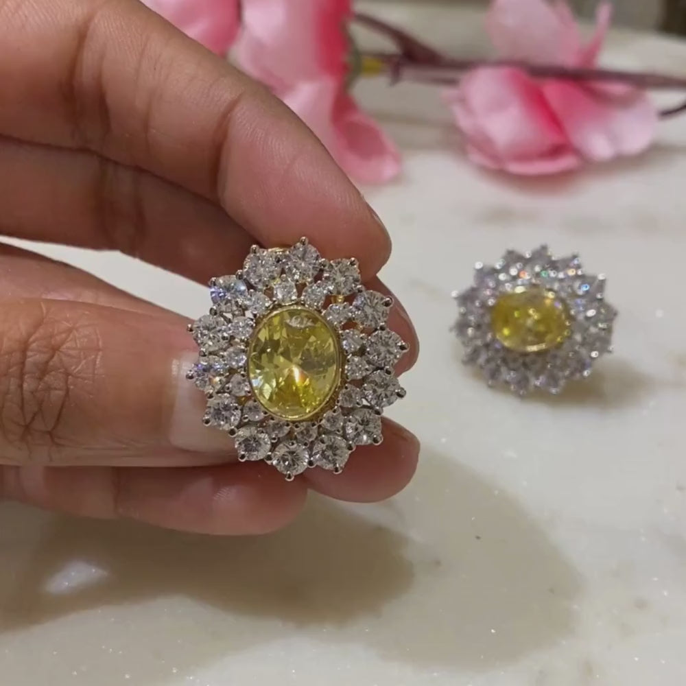 Two Of A Kind - CZ Gold Stud Earrings Designs