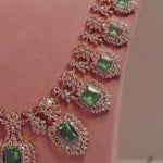 Long Necklace Design with Emerald & Diamond