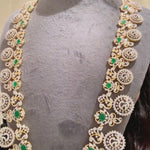 Exquisite Gold Plated Bottu Mala Haram with Intricate Peacock Motifs and Traditional South Indian Design