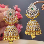 Jhumka Earrings Design In 18Kt Yellow Gold Polish