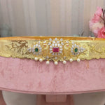 Choker Cum Vaddanam Design With Pearl Hangings