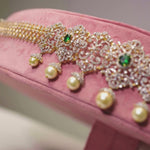 18Kt Polish Diamond Look Unique Bridal Vaddanam Design