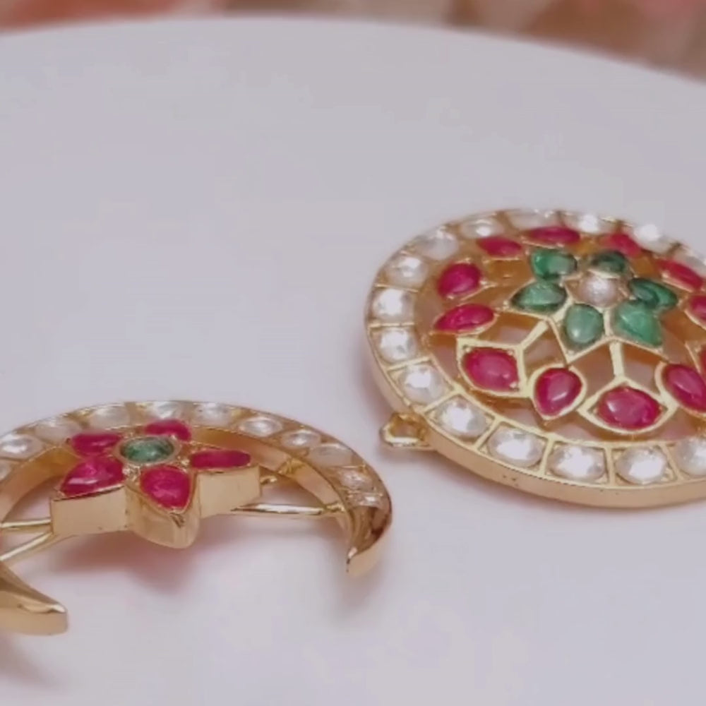 Gold Plated Chandrudu Chandra Vanka Hair Clip Designs
