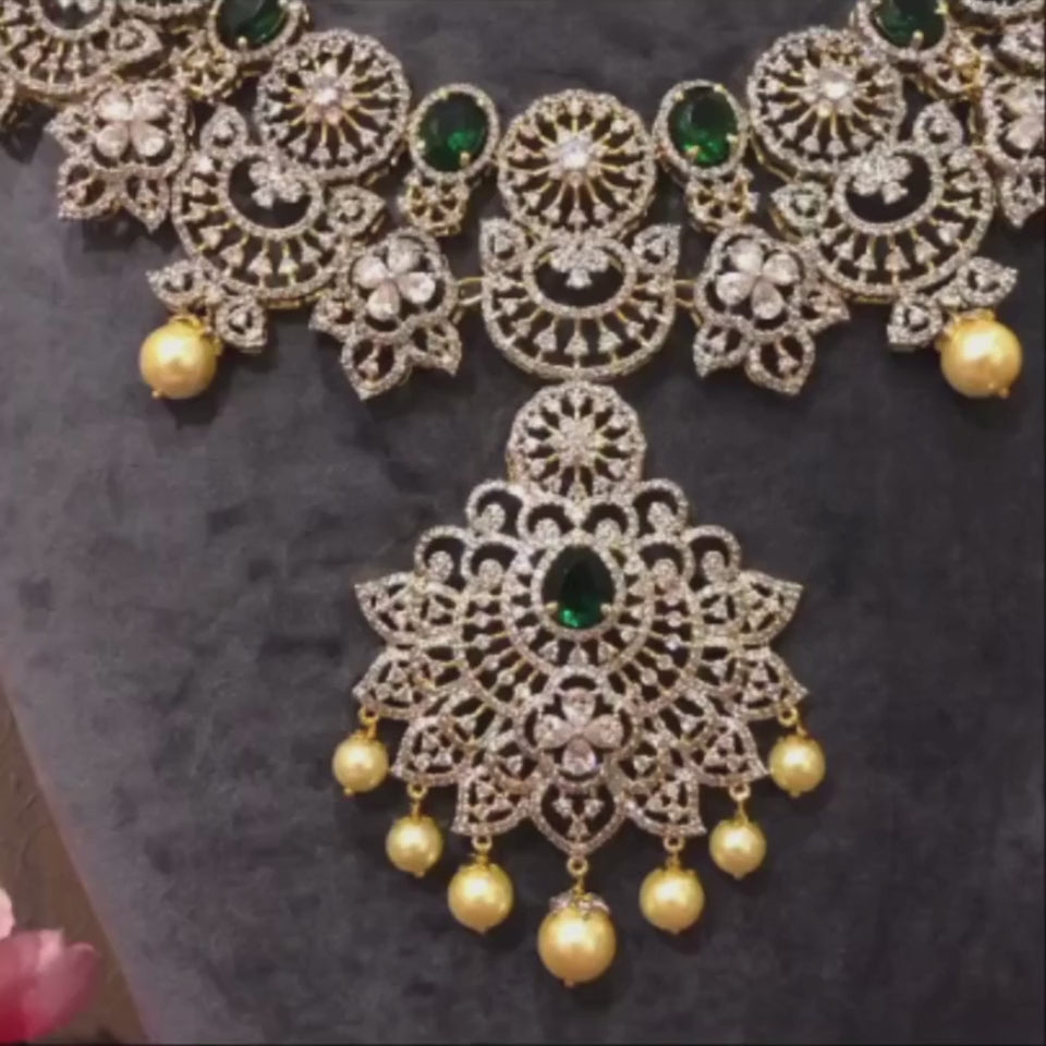 Extraordinary Intricasies - CZ South Indian Necklace Set