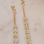 Diamond Look Side Ear Chain Mattal Design for Earrings