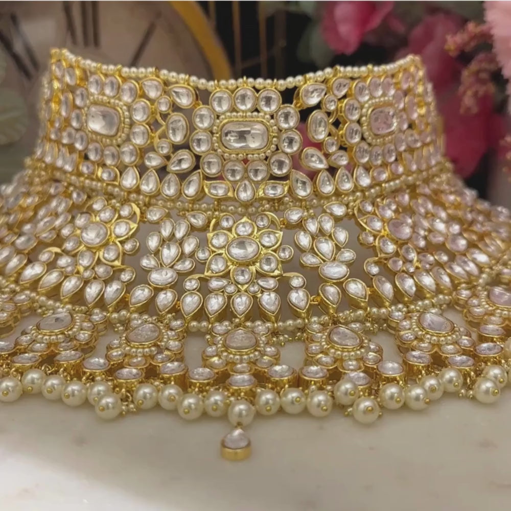 Magestic CZ Polki Bridal Choker - Dazzling Elegance