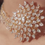Gold Plated Simulated Diamond Choker Necklace – Starlight Radiance Design