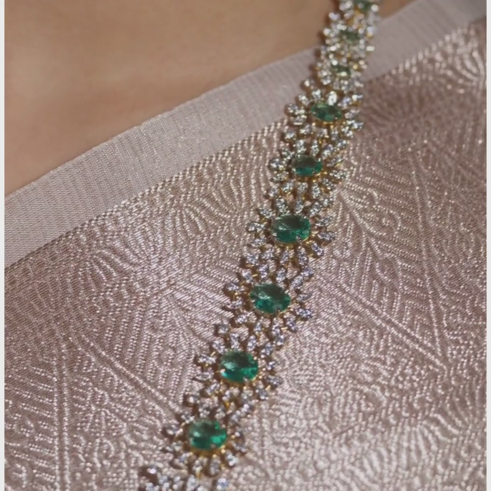Diamond Emerald Necklace