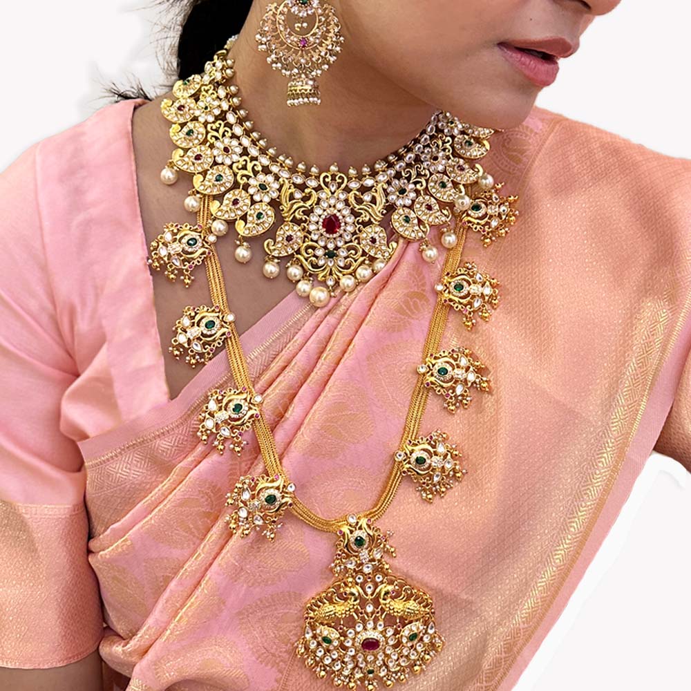 radiant Diamond Look Long Haram Necklace
