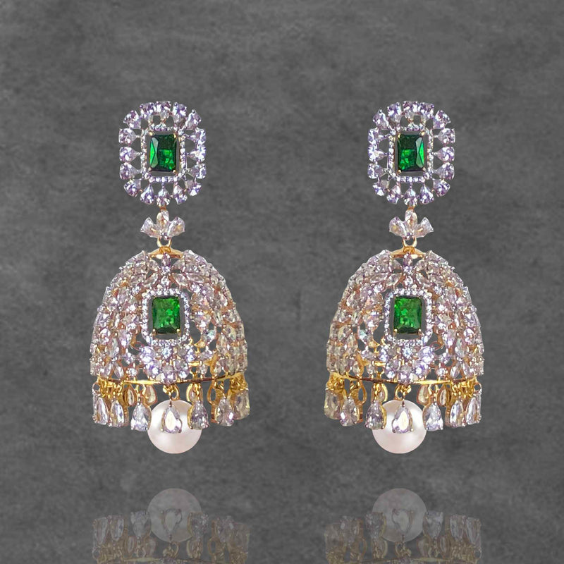 CZ Diamond Jhumkas