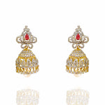 Detachable Jhumka Earrings Cubic_Zirconia_Stones