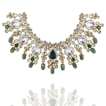 Emerald Timepiece - CZ Polki Necklace