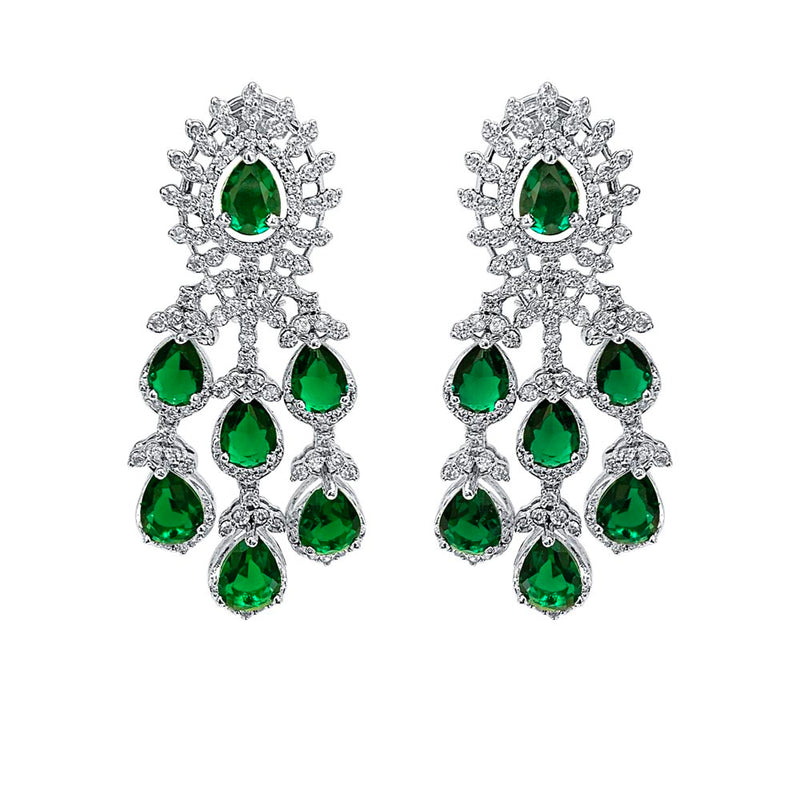 Millenia drop earrings, Square cut, Green, Gold-tone plated | Swarovski