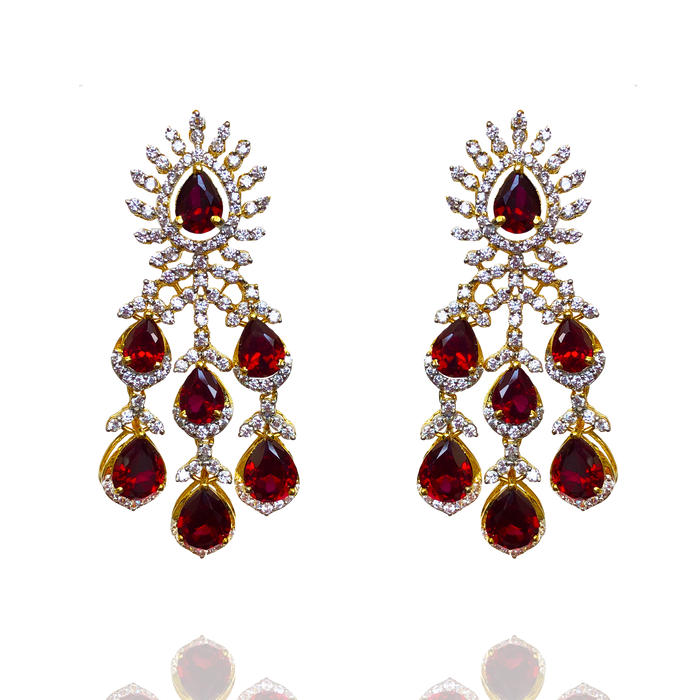 Ruby Diamond Earrings
