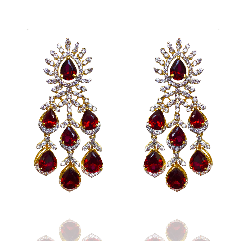 Ruby Diamond Earrings