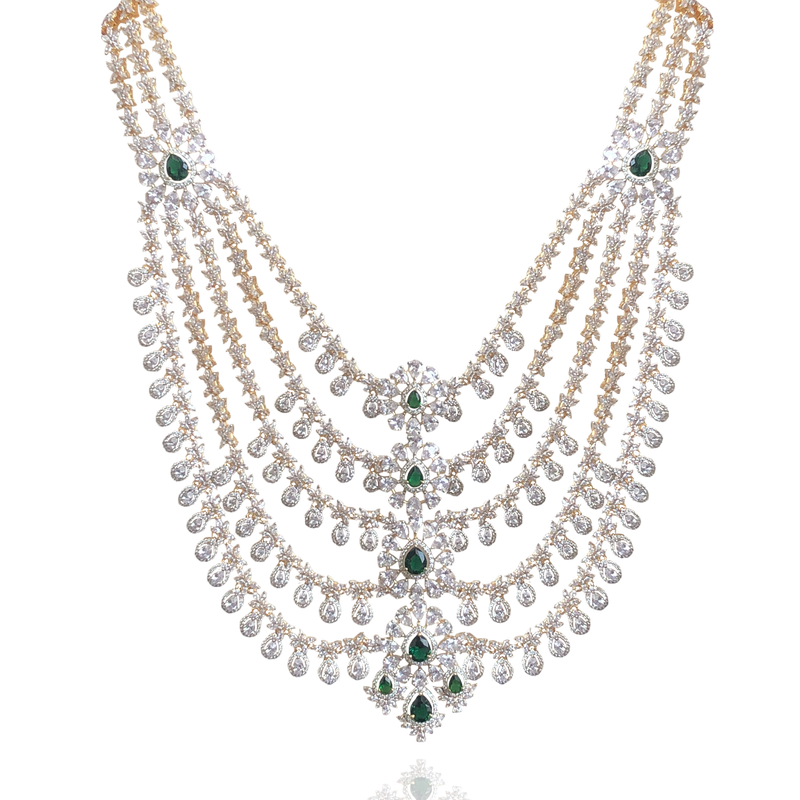 Floral Garden CZ Bridal Jewellery Gold Sets