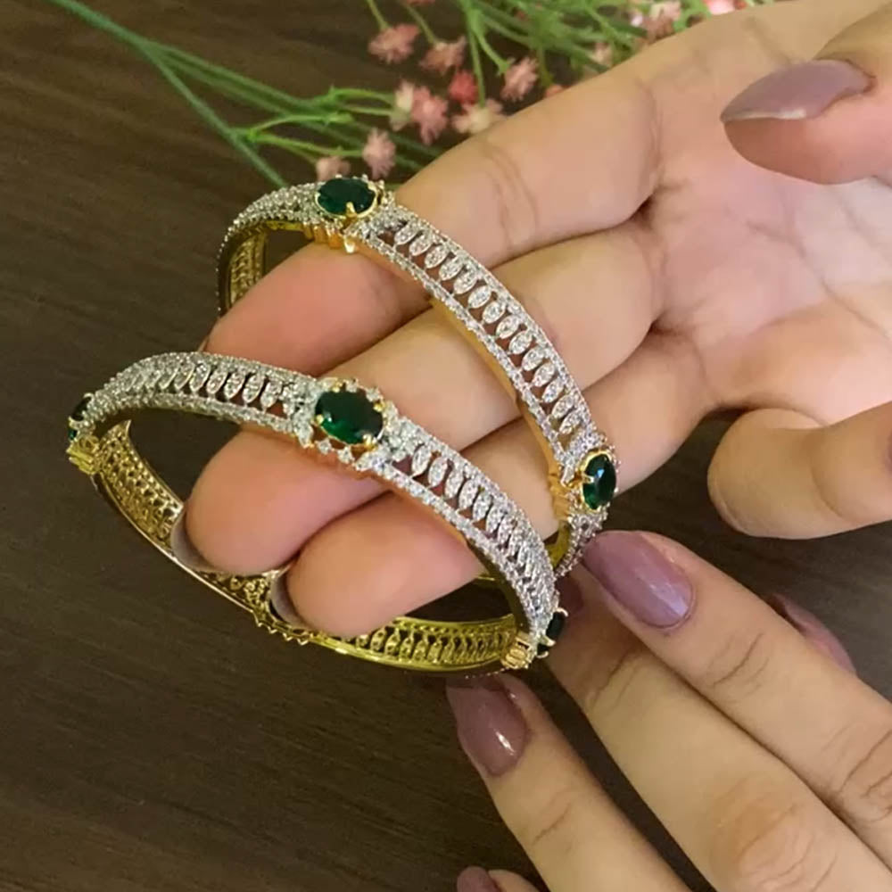 Great deal! Openable bangle bracelet | American diamond bracelet ruby –  Indian Designs