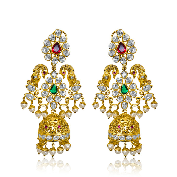 Peacock Jhumka Earrings