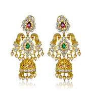 Peacock Jhumka Earrings