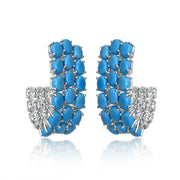 Turquoise Diamond Earrings - Half Bali Earrings