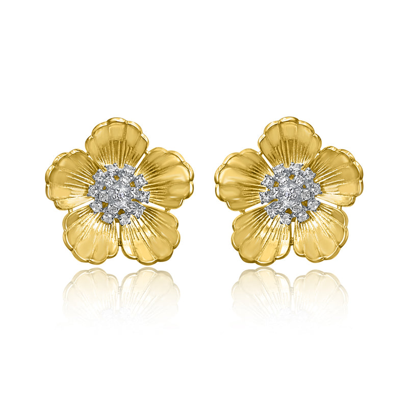 Golden Flower - Stud Earrings