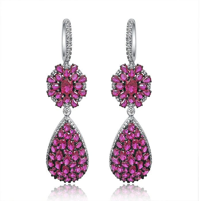 Ruby Drop Earrings - Cocktail Earrings