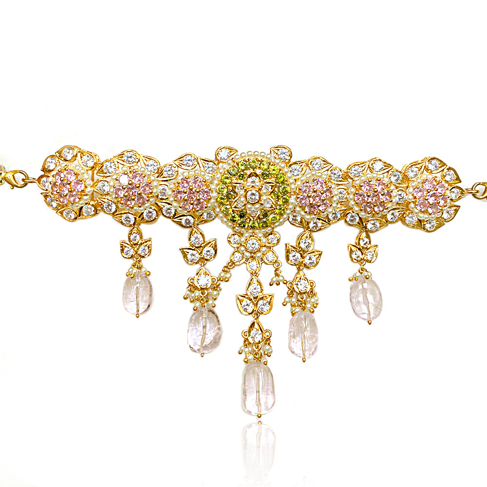 Pink Polki Look Choker
