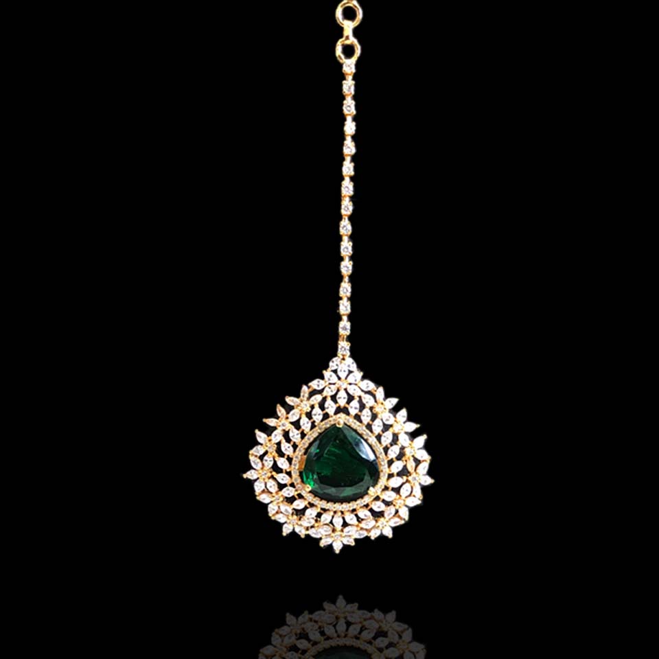 Green maang tikka online