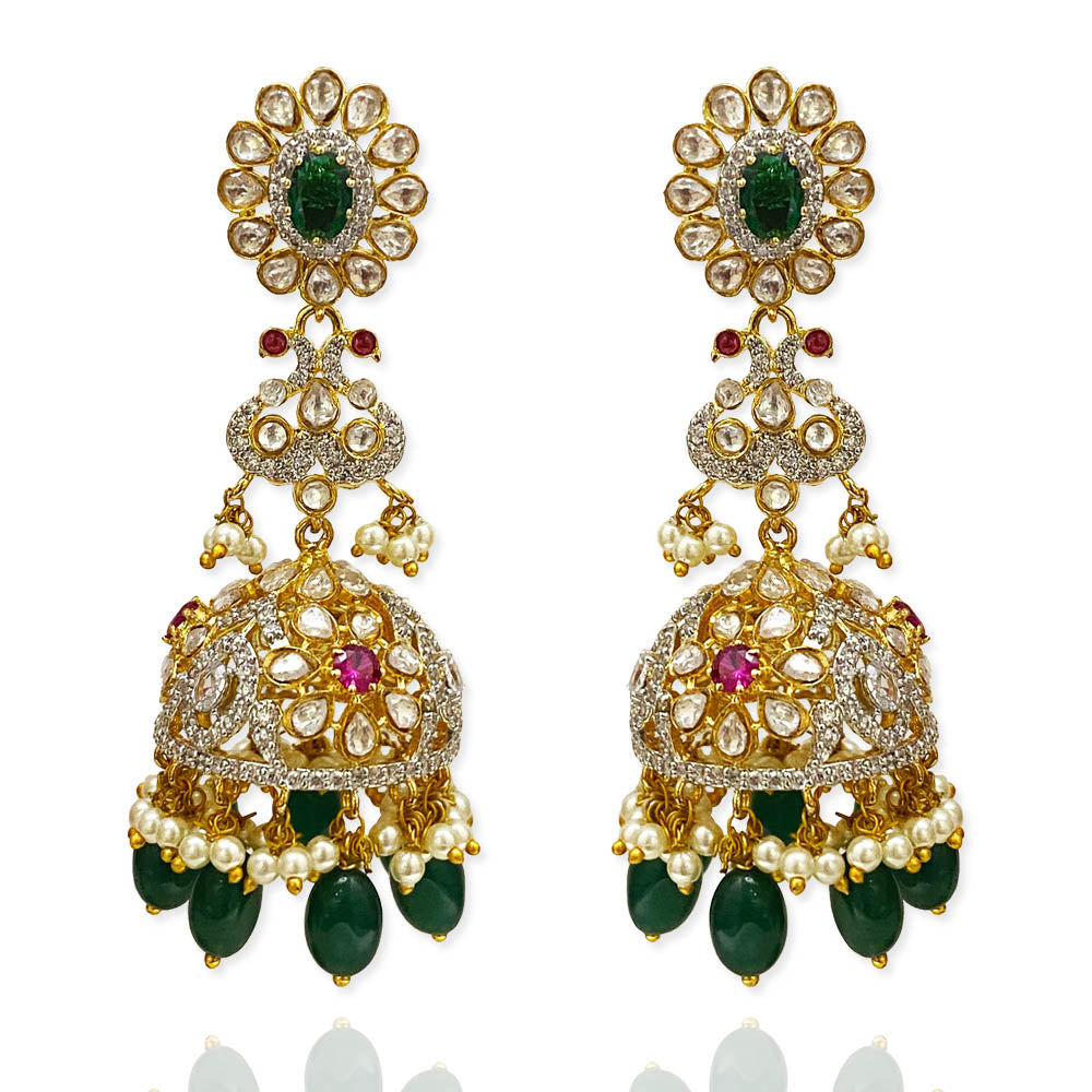 Polki Timepiece - Polki Jhumka Earrings Design